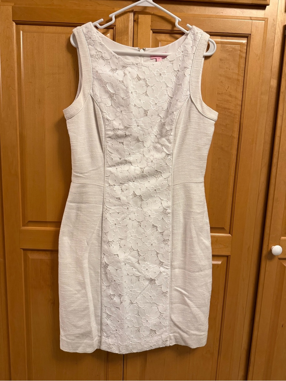 Lilly Pulitzer White Sleeveless Lace-Panel Midi Dress